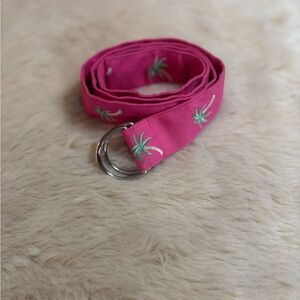 Talbots Fuchsia Belt with Palm Embroidery
